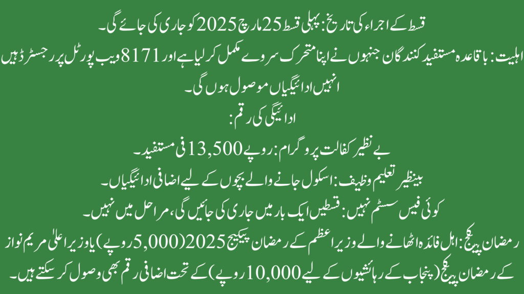 Update Regarding BISP 8171 March Payment 2025